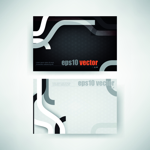 Abstract track business cards vector set 01