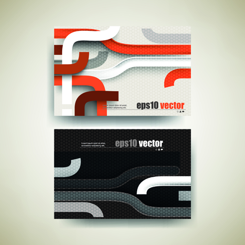 Abstract track business cards vector set 03