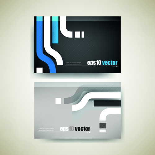 Abstract track business cards vector set 04