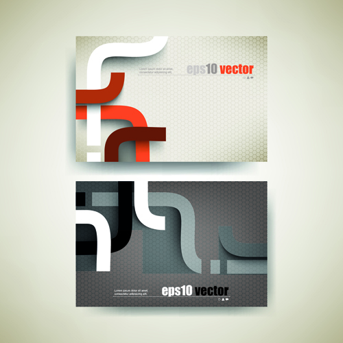 Abstract track business cards vector set 05
