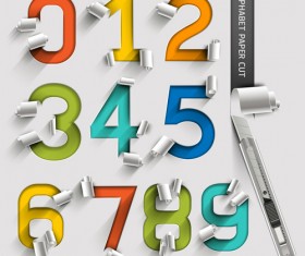 Alphabet paper cut creative vector 01