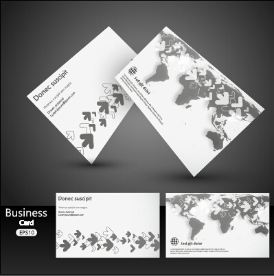 Arrow business cards vector 01