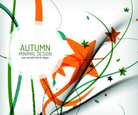 Autumn abstract plant and leaves vector background 03