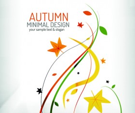 Autumn abstract plant and leaves vector background 04