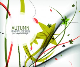 Autumn abstract plant and leaves vector background 05