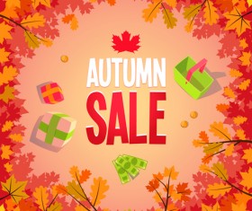 Autumn promo poster sale vector 04