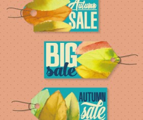 Autumn sale tags design graphics vector 01