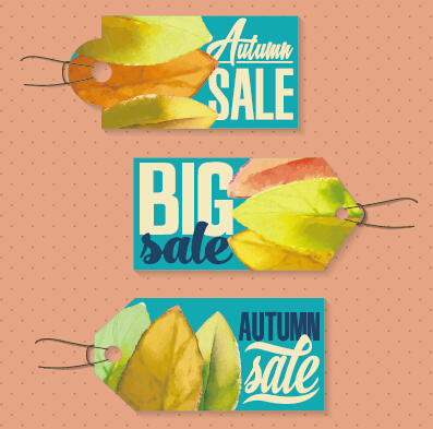 Autumn sale tags design graphics vector 01