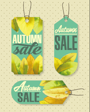Autumn sale tags design graphics vector 03