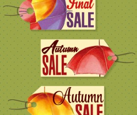 Autumn sale tags design graphics vector 06