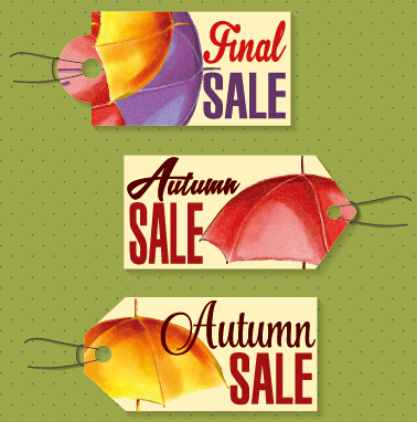 Autumn sale tags design graphics vector 06