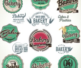 Bakery label retro style vector 02