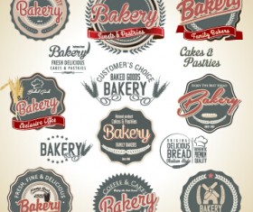 Bakery label retro style vector 03