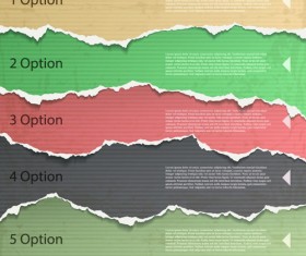 Banner torn paper design elements vector 01