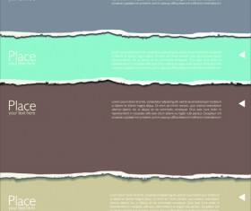 Banner torn paper design elements vector 03