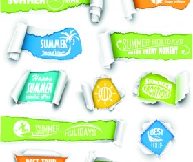 Banner torn paper design elements vector 05
