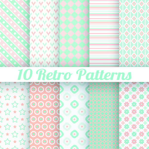 Beautiful decorative pattern seamless vector set 03