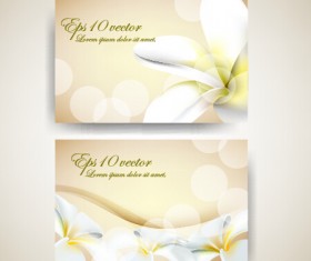 Beautiful flowers business cards material vector 03