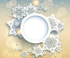 Beautiful snowflake with shiny background vector 01