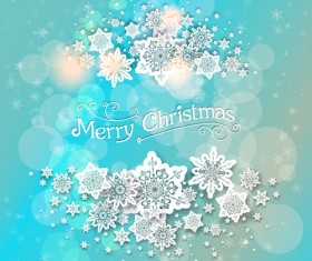 Beautiful snowflake with shiny background vector 02