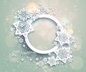 Beautiful snowflake with shiny background vector 03