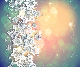 Beautiful snowflake with shiny background vector 05