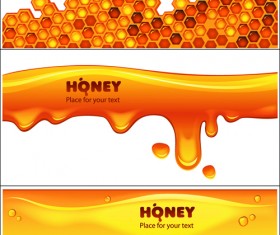 Bee honey dripping effect background vector 01