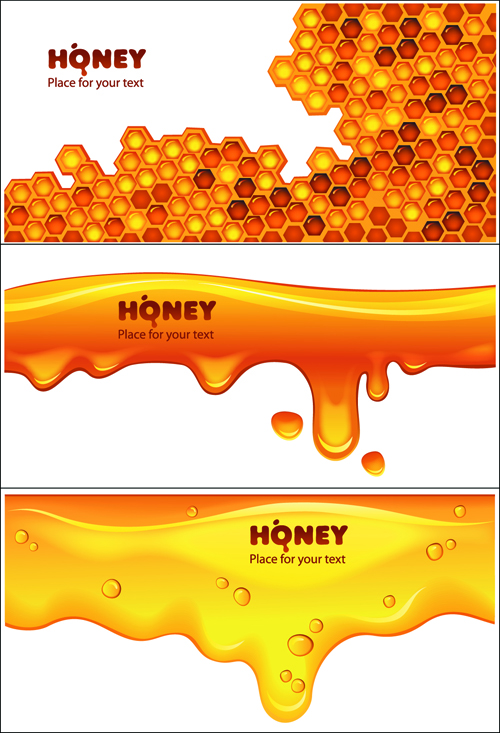 Bee honey dripping effect background vector 01