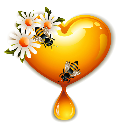 Bee honey dripping effect background vector 03