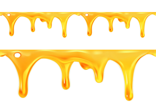 Bee honey dripping effect background vector 04