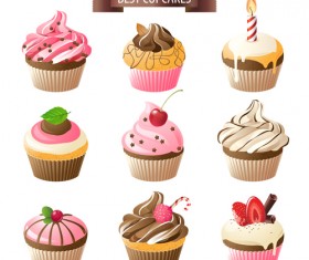Best cupcakes icons material vector