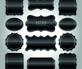 Black blank labels vector graphics