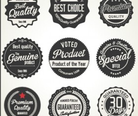 Black business labels with badges vector