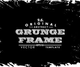 Black grunge frame background graphics vector 01