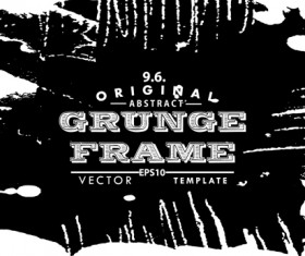 Black grunge frame background graphics vector 02