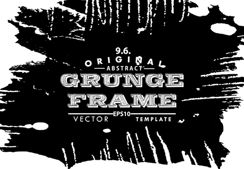Black grunge frame background graphics vector 02