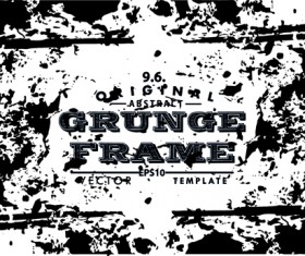 Black grunge frame background graphics vector 04