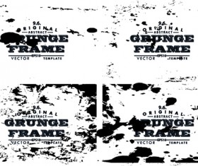 Black grunge frame background graphics vector 05