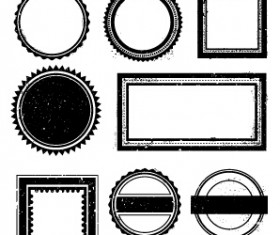 Black grunge stamp borders vector