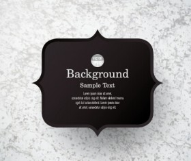 Black label with background vector 04