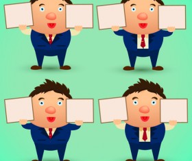 Blank paper and funny people vector 01