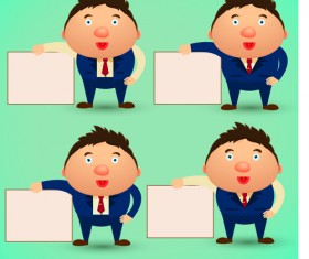 Blank paper and funny people vector 03