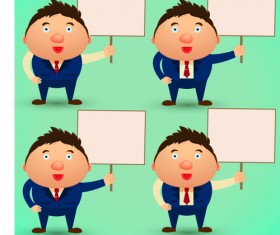 Blank paper and funny people vector 04