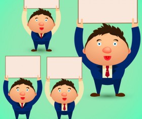 Blank paper and funny people vector 05