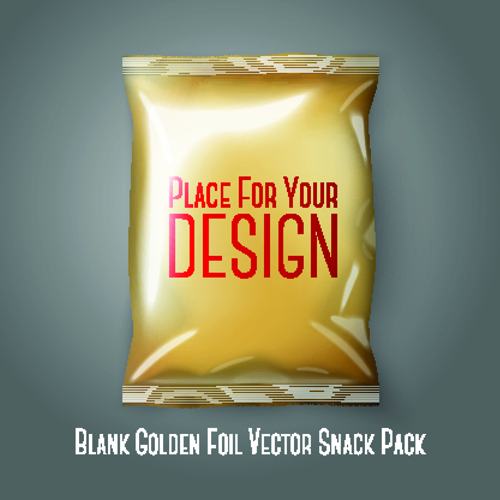 Blank snack package elements vector 01