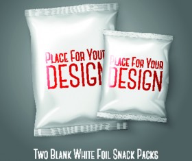 Blank snack package elements vector 02