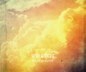 Blurred cloud with grunge background vector 01