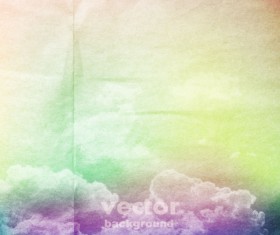 Blurred cloud with grunge background vector 02