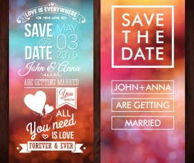Blurred wedding invitation cards vector elements 02