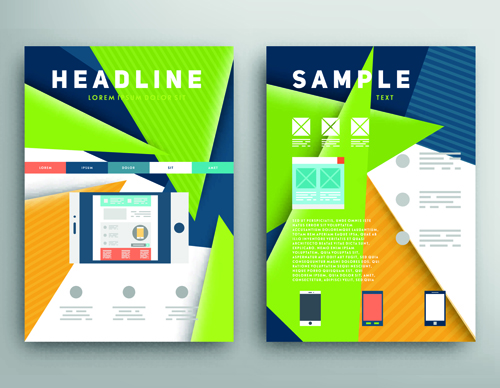 Brochure and flyer two cover design vector 01
